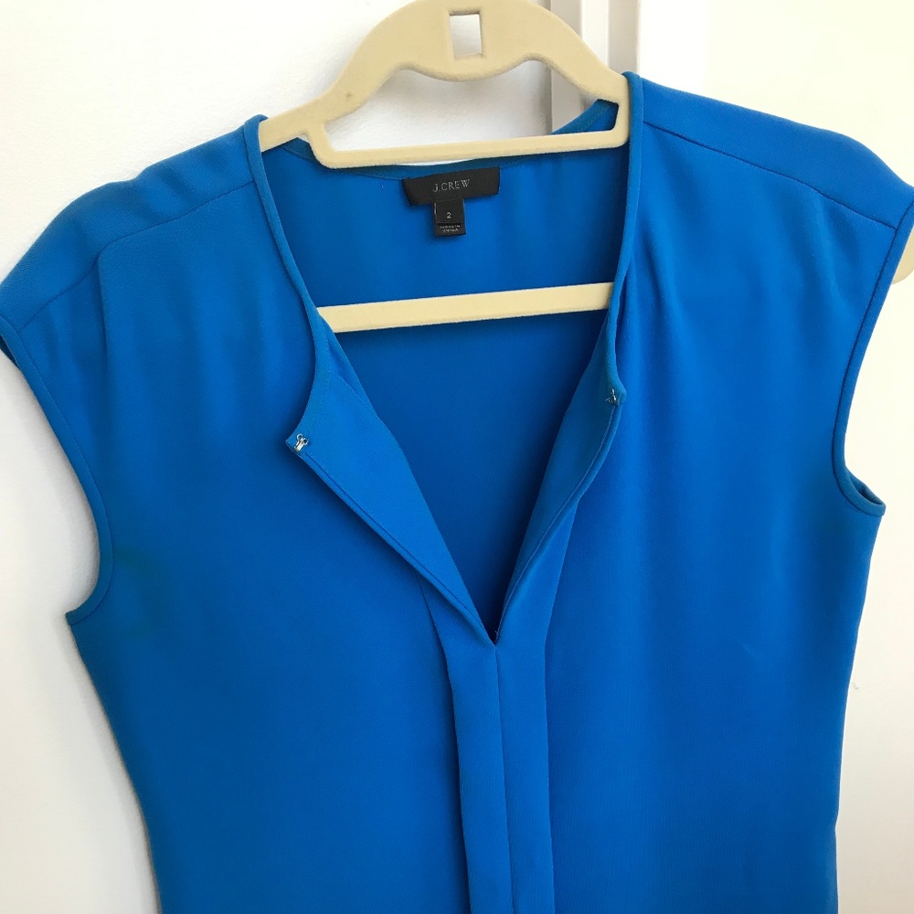 J. Crew Electric Blue Sleeveless Blouse